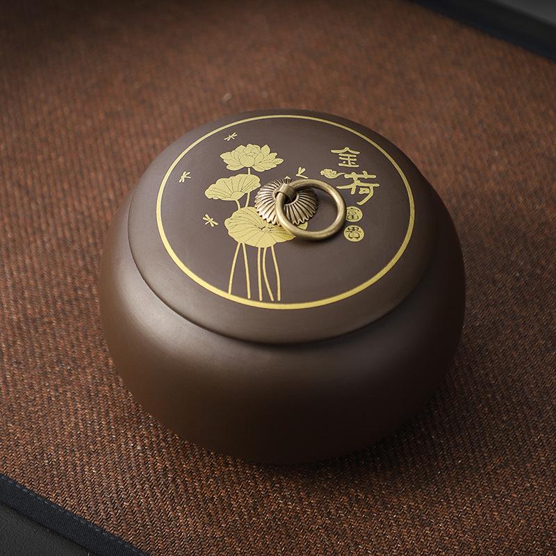 Ceramic Tea Jar with Lid Home Portable Candy Snack Box Multifunctional Ceramic Nuts Coffee Bean Medicinal Material Storage Jar