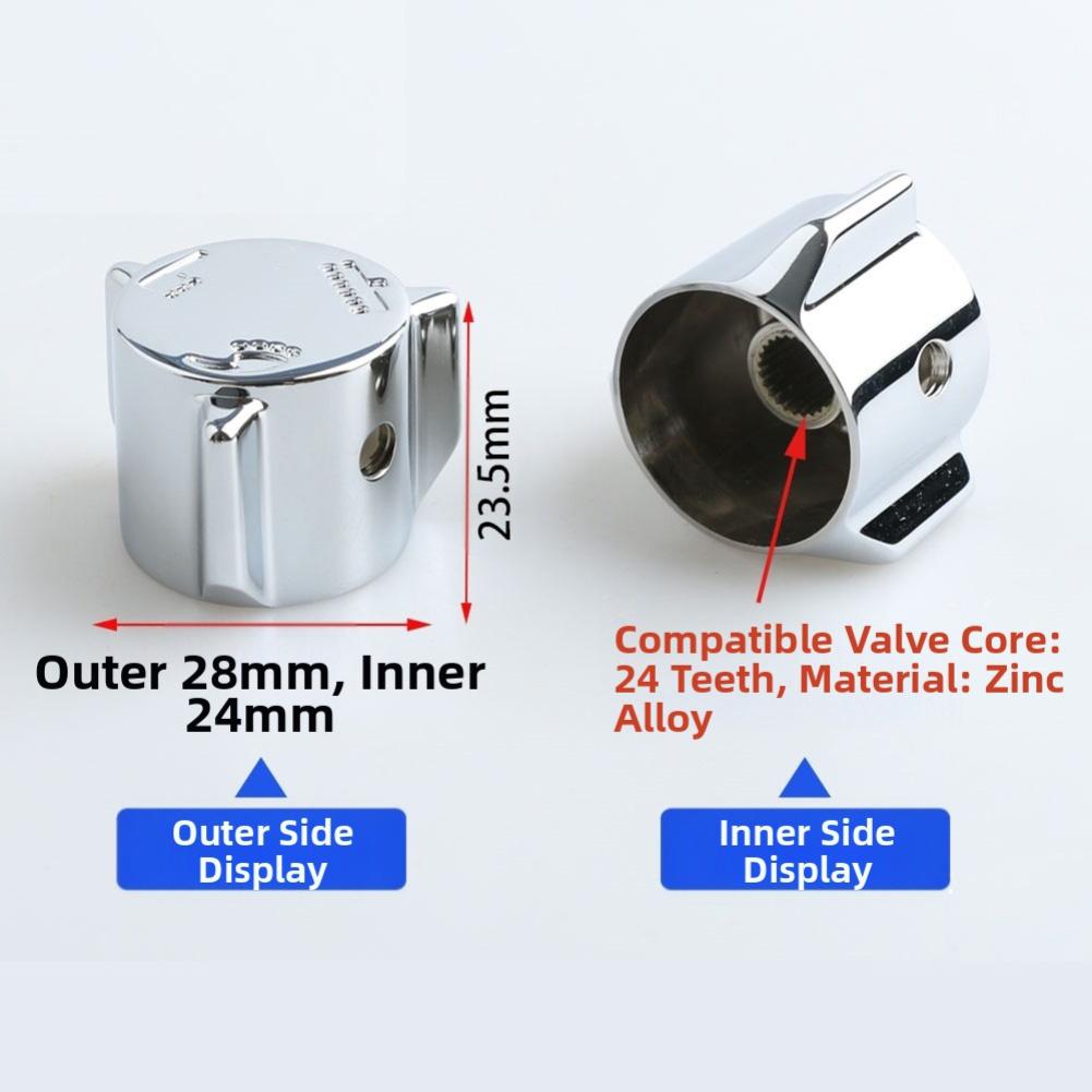 2x Zinc Alloy Shower Handle Replacement with Three Level Water Flow Adjustment Wheel for Mixing Valve Bathroom