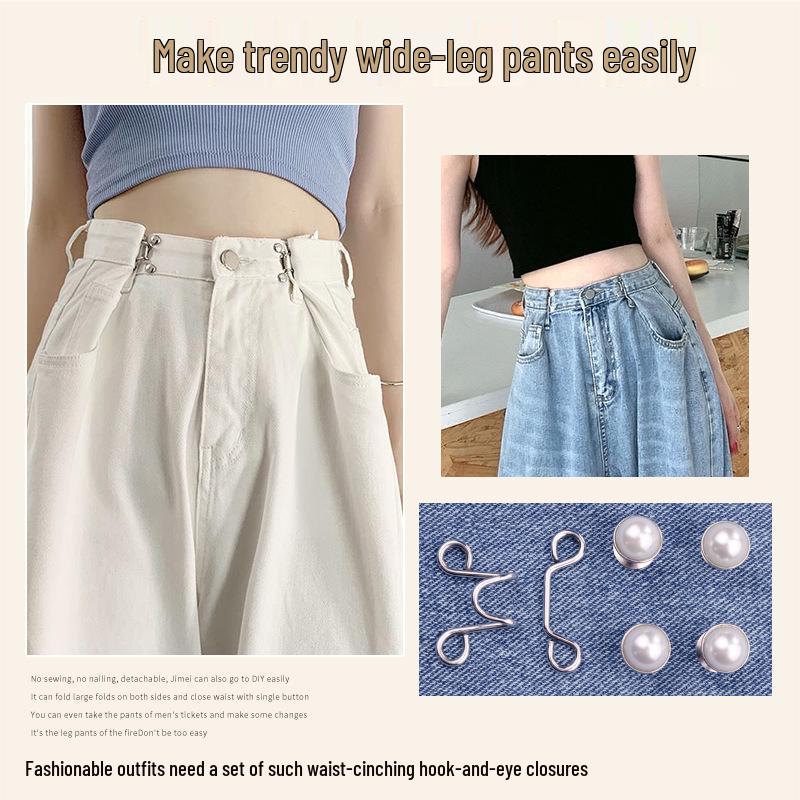 Adjustable Waist-Cinching Stretch Buttons for Jeans