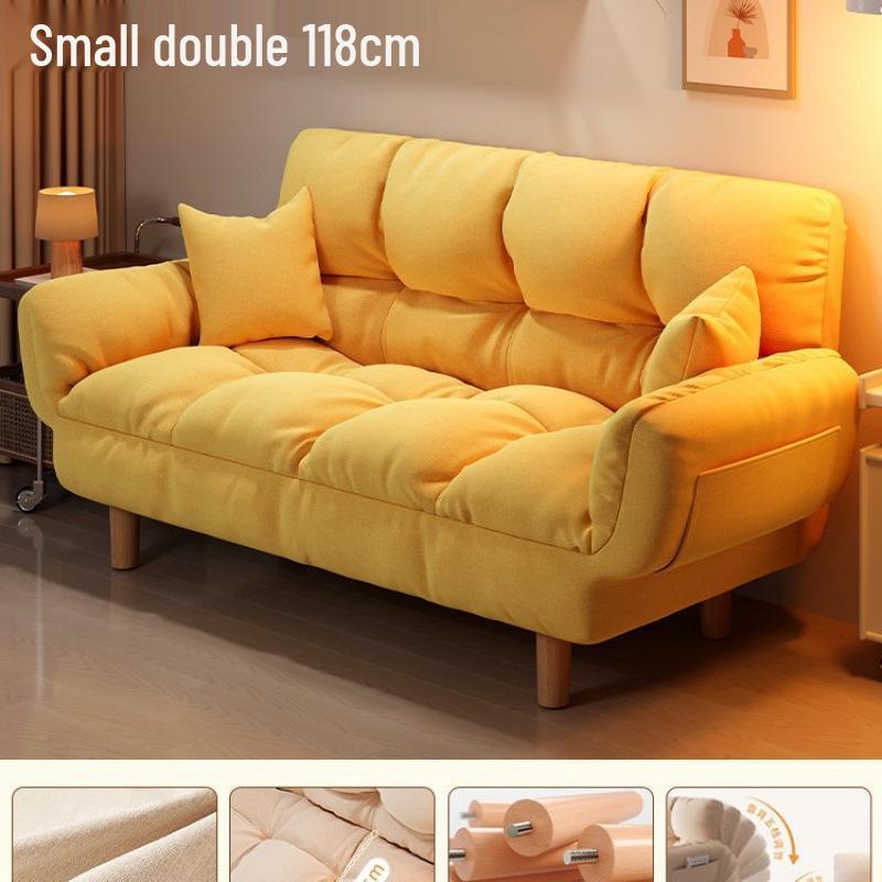Compact Folding Sleep Sofa for Small Apartments - Double Bed and Reclining Backrest for Bedroom or Rental Homes