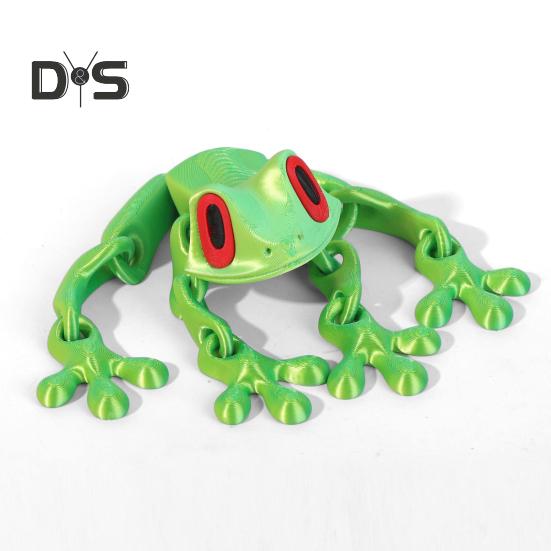 3D Printed Magnetic Frog Articulated Frog with Movable Joints Flexible Animal Stress Relief Toy for Home Office Refrigerators Desk Decoration