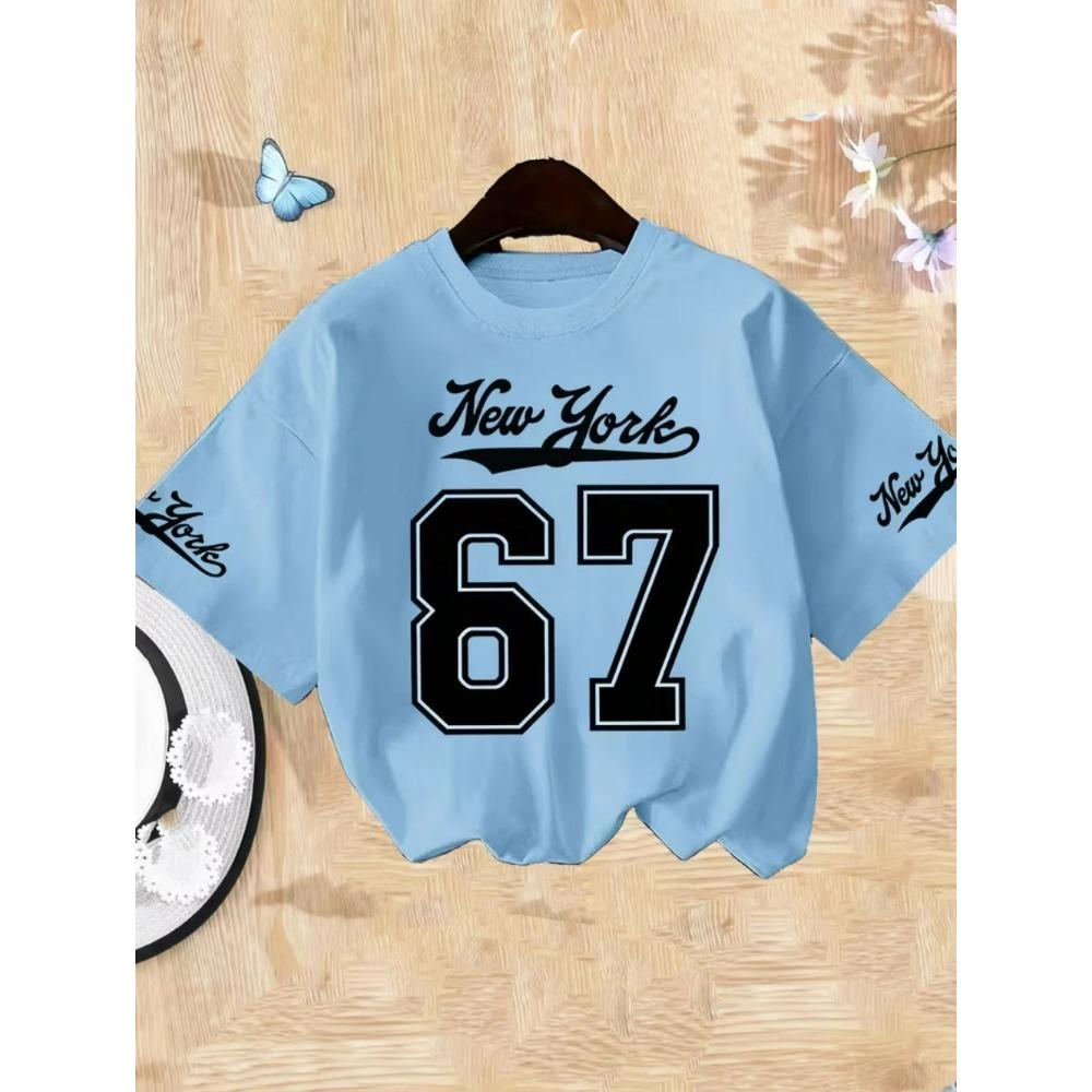 Summer Fashion Kids T-shirt Number 67 Personality American Casual Digital Print Boys Clothing Everyday Girl Short Sleeved Tees Top