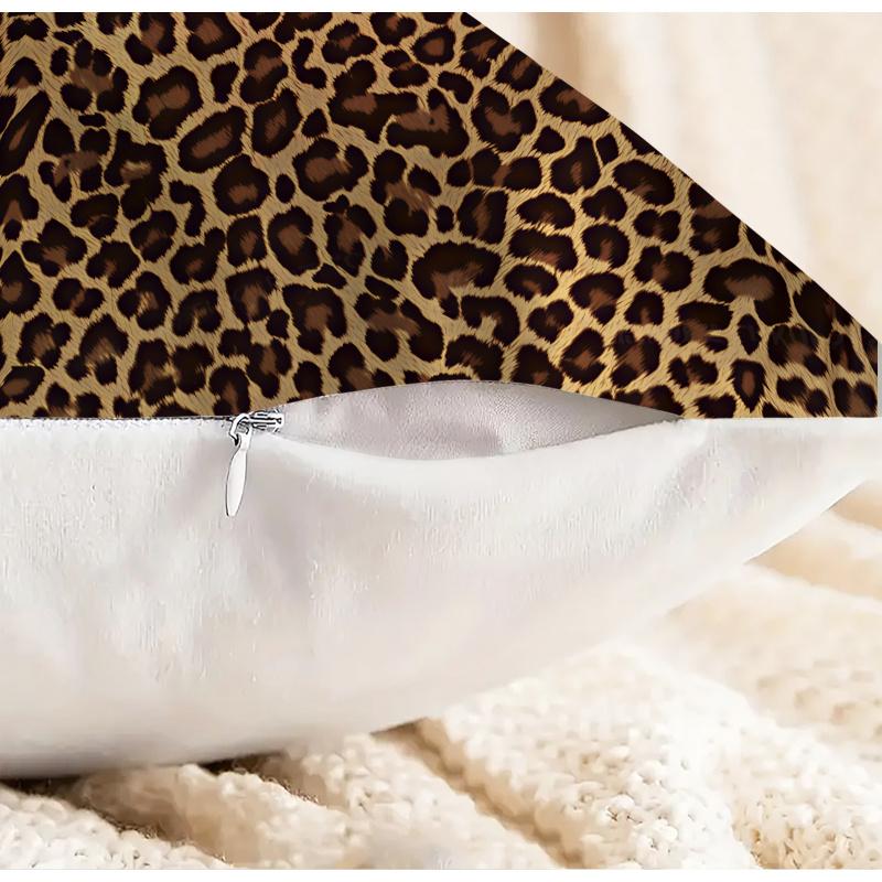 18X18 Inch Classic Leopard Print Throw Pillow, Soft Skin-Friendly Cushion, Stylish Home Sofa Decor Pillow Ideal Family Gift