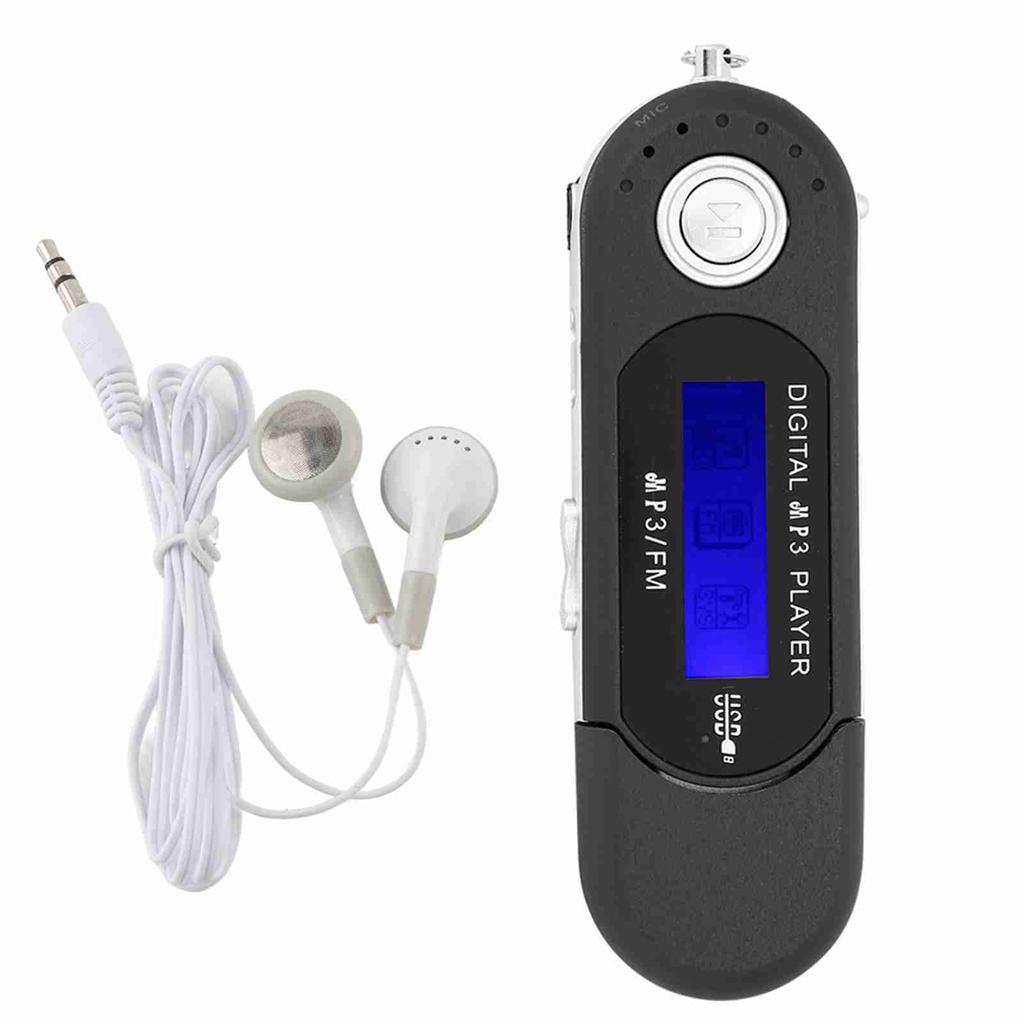 Tragbarer Musik MP3 USB Player Mit LCD Bildschirm FM Radio Sprachaufzeichnung Speicherkartensteckplatz Schwarz