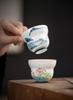 Hand-Painted Jade White Tea Cup Set - Kung Fu Style Porcelain with Gift Box
