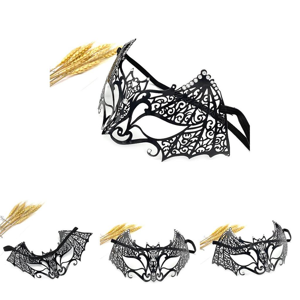 Halloween Costume Mask With Metallic Embellishments For Cosplay And Party Wear
