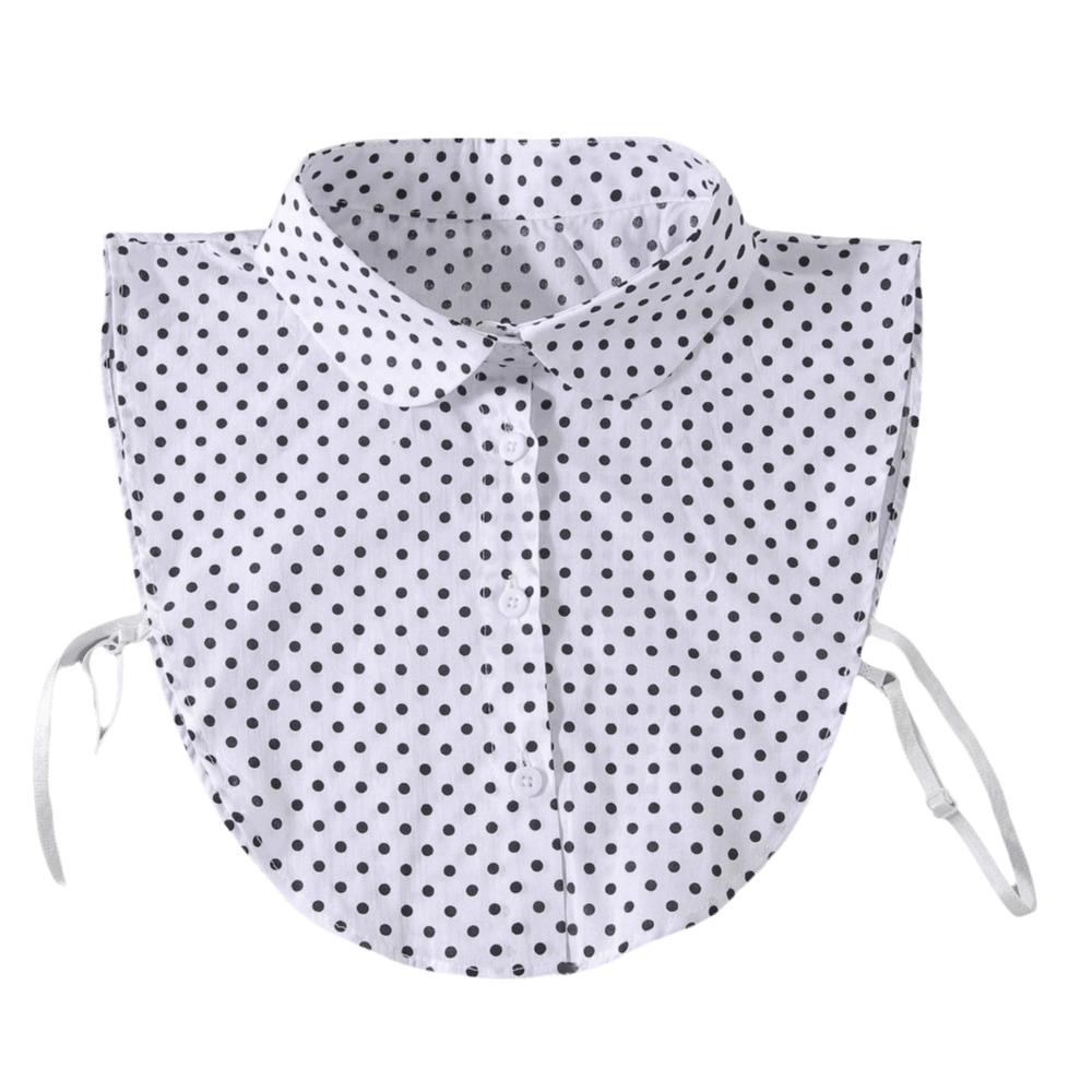 Half Collar Design Detachable Fake Collar Adjustable Strap Decorative Collar Shirt Sweater White Round Collar