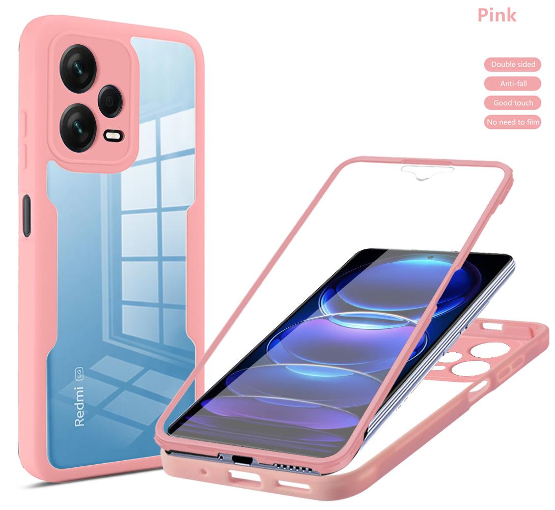 

Fully Coverage case For POCO X5 X4 GT X4 Pro M4 Pro POCO M3 Pro POCOF3 X3 Pro X3 NFC double protect shield cover For POCO X3 рожевий