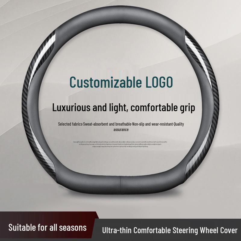 Steering Wheel Cover for BYD: Dolphin, Han, Seagull, Yuan Plus, Qin Plus DMI, Song, Tang - Includes Card Holder