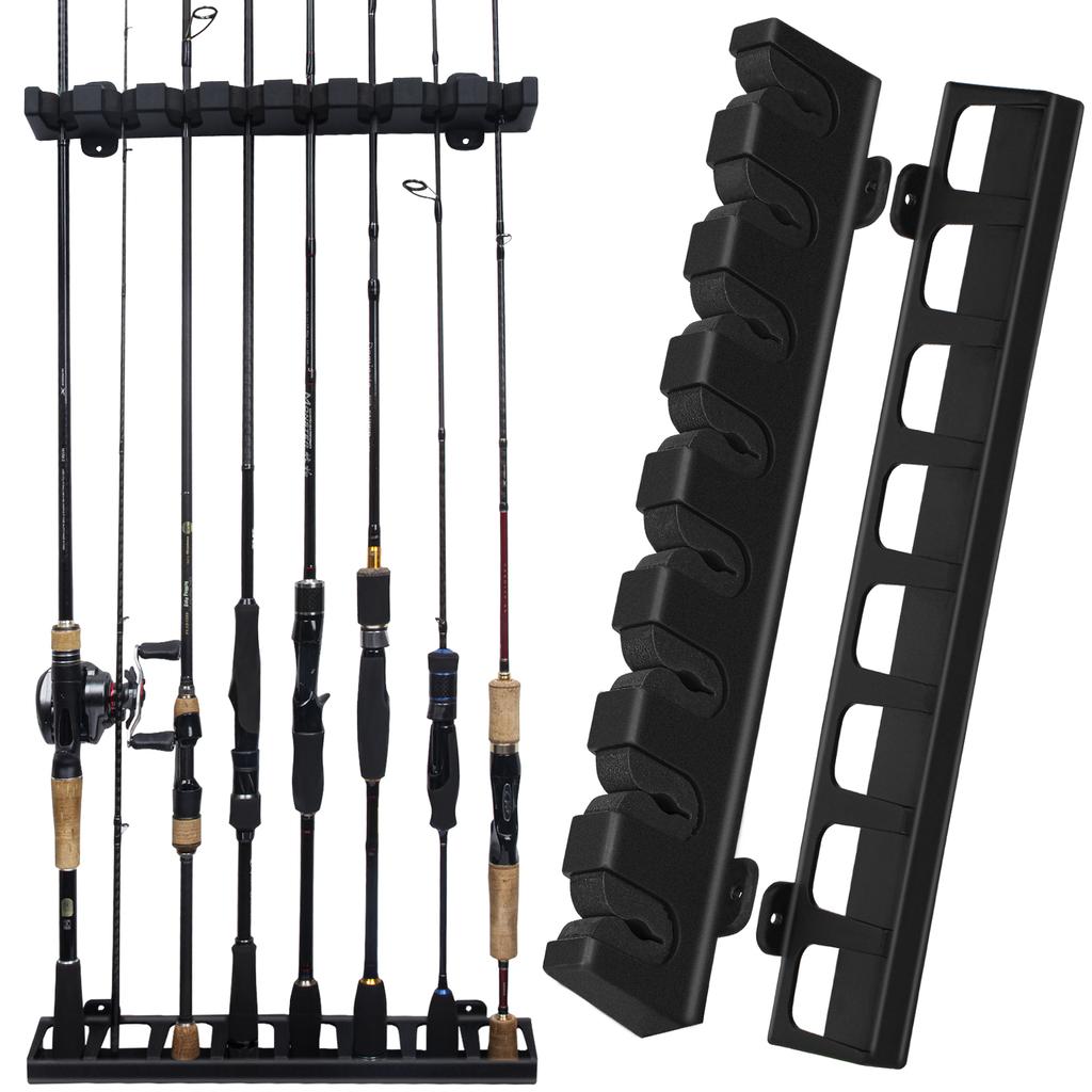1 pair Horizontal Fishing Rods Storage Rack Wall Mount Fishing Poles Holder Stands For Garage 8-Rods Vertical Plastic Holders 4