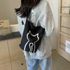 Damen Schultertasche mit Katzenaufdruck Große Kapazität Tragetasche