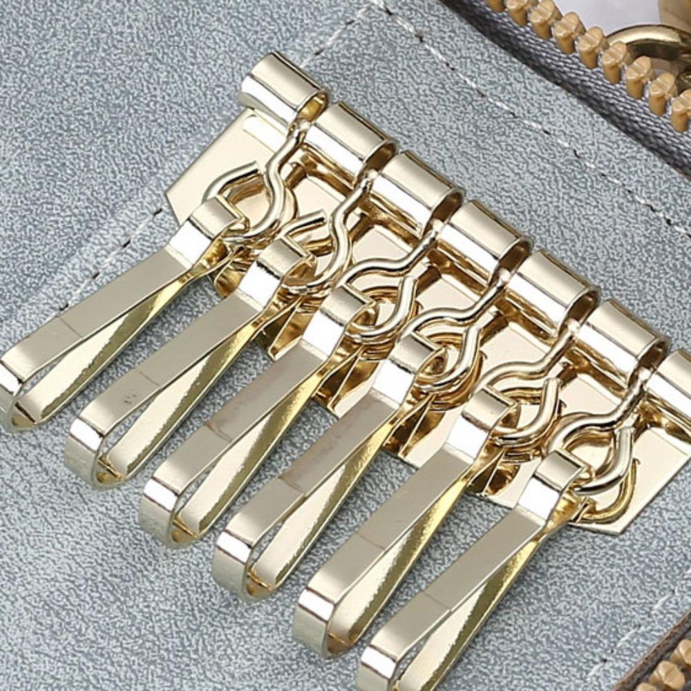 Universal Zipper Closure Keychain Pouch Key Ring Durable Housekeepers Key Holder Portable Waterproof Car Key Organizer Men Women