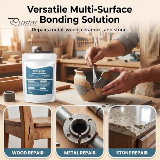 Heavy Duty Adhesive Clay 1/3 Sets High Strength Multi-Purpose Repair Clay, Strong Iron with Scraper Set & Gloves, Putty for Bonding Metal, Plastic,