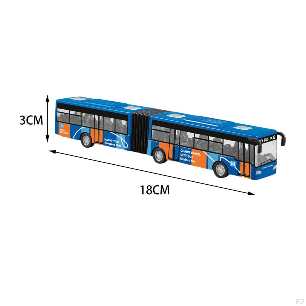 Alloy Pull Back Bus Toy Two-Section Articulated Model Long Role Playing