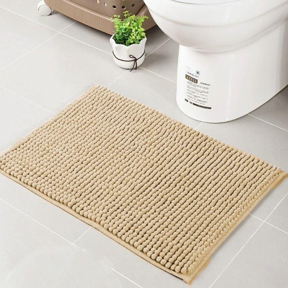 Absorbent Bath Rug Non-slip Living Room Carpets Household Chenille Bathroom Mat  Bedroom
