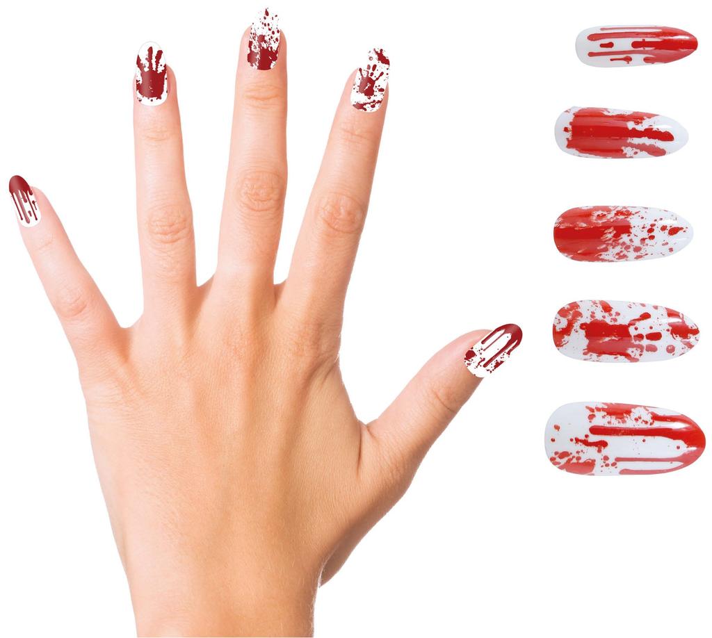 Artificial Nails Tips with Bloody Marks