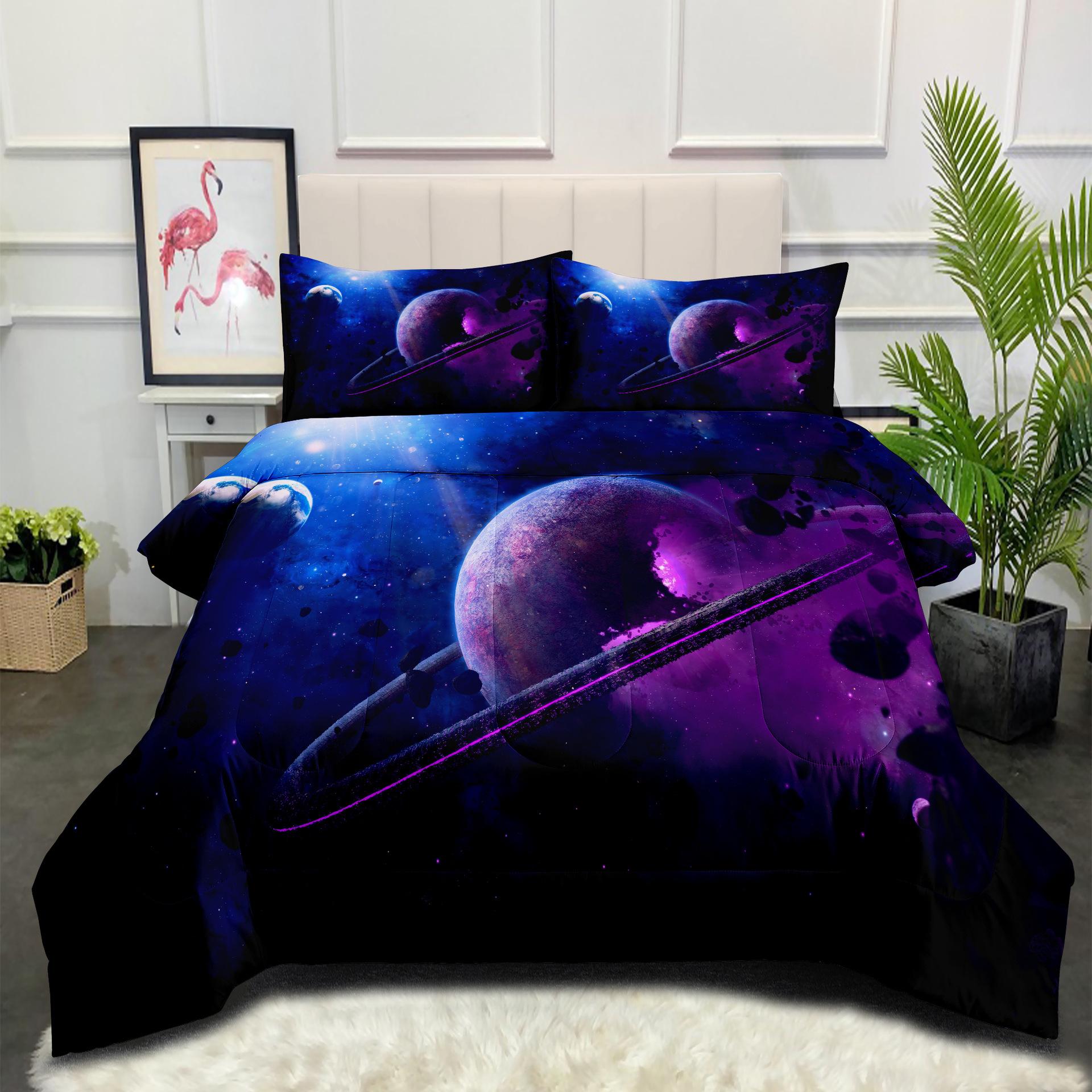 

Fat Quilt Home Textile Quilt Starry Sky Three-piece Winter Quilt Bedding Quilt Core 3d Quilt Cover 140*200cm