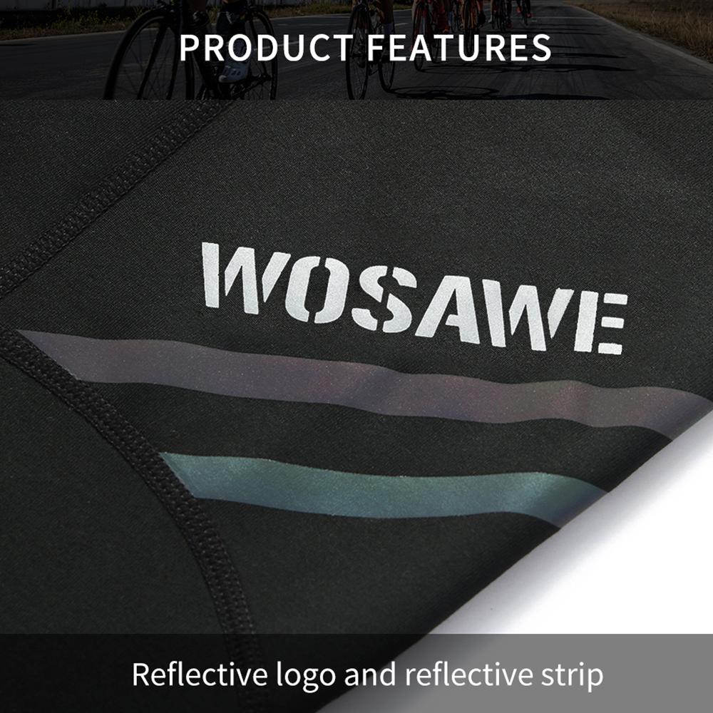 WOSAWE Jesień Zima Tkanina Mikro-stretch Ciepła Kurtka Męska Wyściełana Gąbką Mała Siateczka Oddychające Spodnie na Szelkach Kombinezon Rowerowy