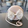 2 Stück/Set Sommer-Handgewebter Strohhut und Umhängetasche für kleine Mädchen, Kinder Baby Prinzessin Schleife Strandstroh Sonnenhut
