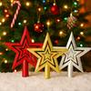 Festive Five Pointed Star Christmas Tree Toppers Sparkling Reusable Lightweight Decorative Tree Ornaments Party Decor Supplies