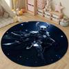 Folk Round Ocean Multicolor Rug Pad, Non-Slip Floor Mat for Bathroom