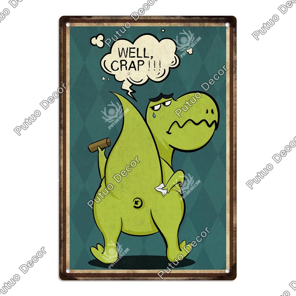 Putuo Decor Restroom Retro Tin Sign Vintage Bathroom Plaque Metal Plates Wall Art Posters Decoration for Toilet Iron Paintings