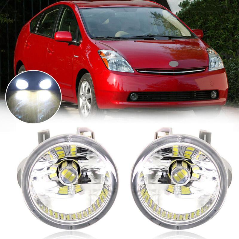 Пара для Toyota Prius 2004 2005 2006 2007 2008 2009 Светодиодная сборка передней противотуманной фары автомобиля Прожекторная лампа для дневной езды Автоаксессуары
