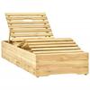 VidaXL Chaise longue de jardin avec table et coussin Pin imprégné 3065968