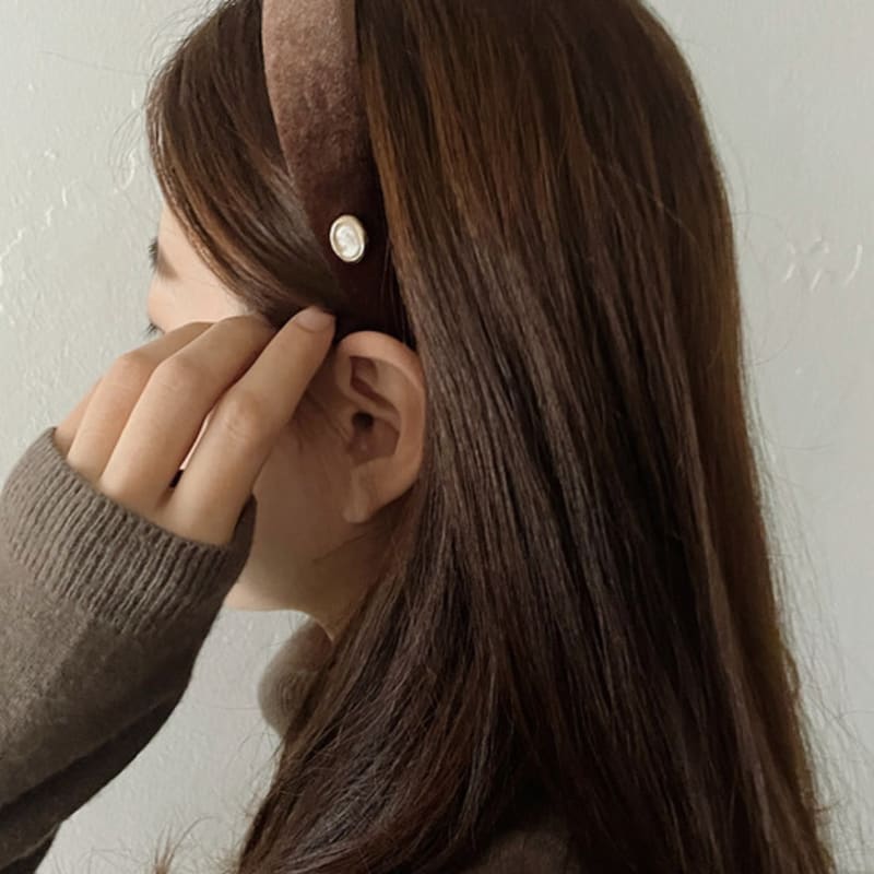 oar Cameo Velvet HairBand [Brown]