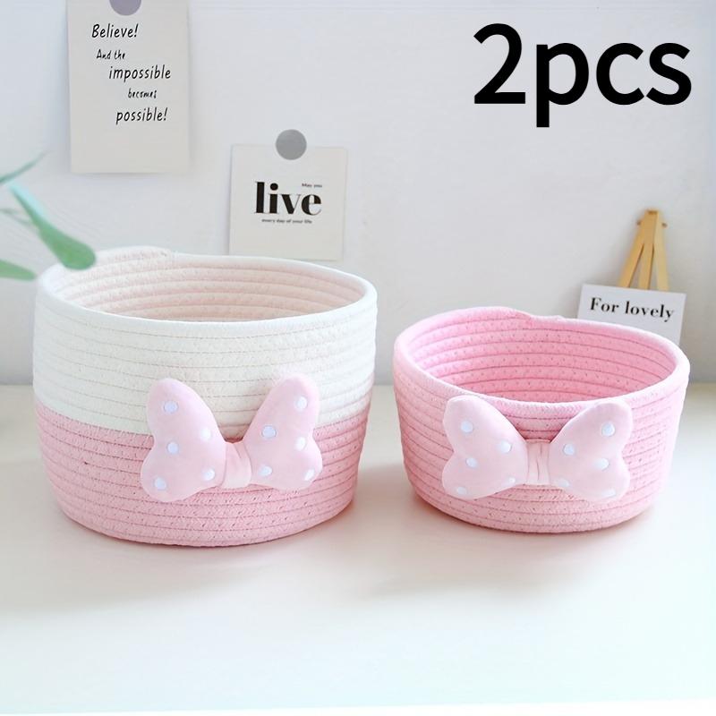 

2pcs Ins-style Cute Home Storage Box, with Inner Pockets for Organizing Small Items and Cosmetics on the Entrance Table