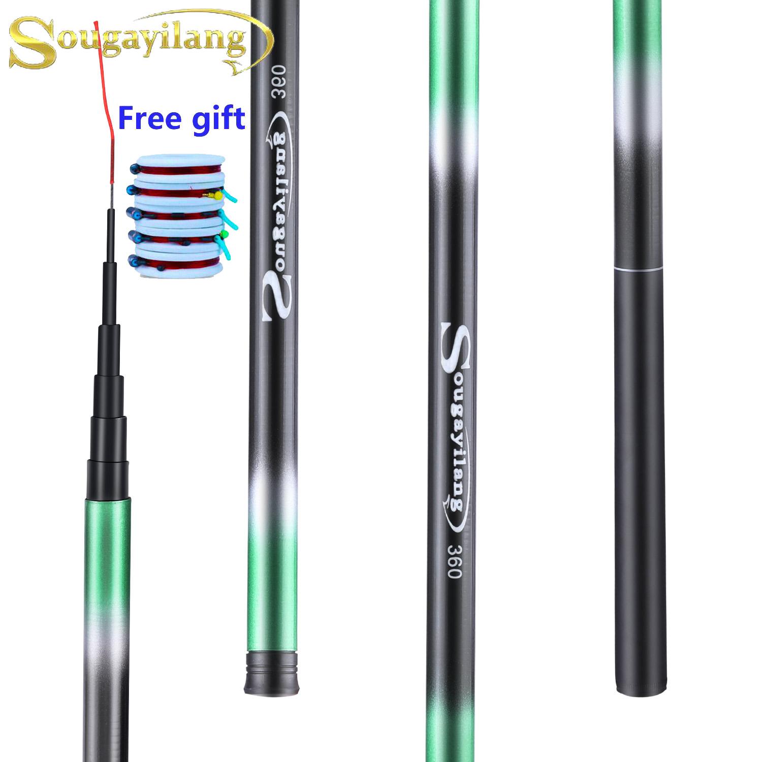 

Суперлегкая жесткая удочка, высококачественная телескопическая удочка из углеродного волокна, 2,7-5,4 м, дорожная удочка для ловли карпа, набор поплавков для рыбалки, комбинированный набор для рыбалки 5.4M