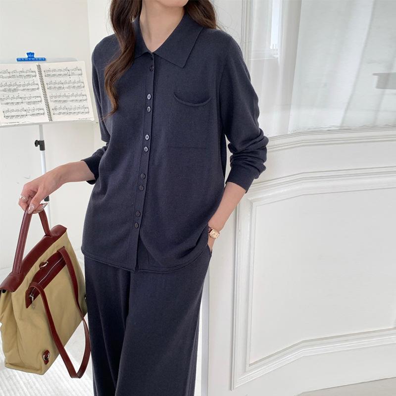 

Instant heart olo collar 0 wool cardigan women s early autumn long-sleeved design button-up knitted sweater One size