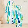 Women Plus Size Two Piece Set Long Sleeve Open Front Cardigan Sleeveless Abstract Printed Bodycon Dress