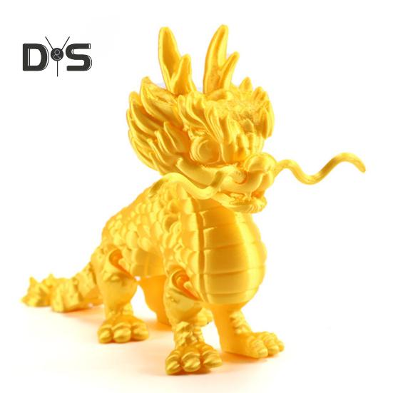 3D Printed Dragon Figurine Stress Relief Toy Realistic Looking Mini Chinese Dragon Statue Photography Prop Desktop Decoration