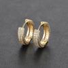 Hip Hop Fashion Double-row Full-Zircon Hoop Earrings for Men Women Classic Personality Daily Wear Gifts Stainless Steel Jewelry