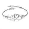 JewelryTop  Sterling  Classic Crystal Heart Bracelets Charms for Women Fashion Party Wedding Jewelry Gifts