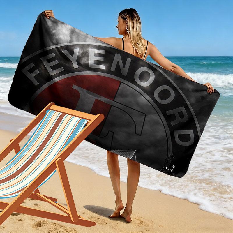 Asciugamano da Spiaggia Feyenoord Rotterdam Stampato, Asciugamano Grande Morbido Asciugatura Rapida per Spiaggia Campeggio Nuoto