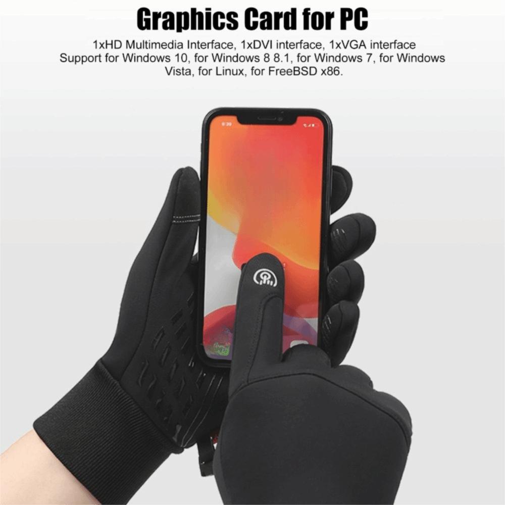 

1 пара Вітрозахисні Рукавички для Активного Відпочинку Зимові Рукавички з Сенсорним Екраном Міцні Велосипедні Рукавички Унісекс Black-XL