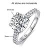 D VVS1 All Moissanite Row Rings Set For Women   CopperPlated 18K White Gold Diamond Ring Wedding Bands Fine Jewelry