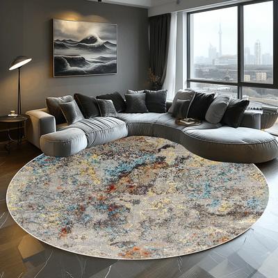Abstract Round Carpet Living Room Decoration Home Modern Bedroom Decor Carpet Balcony Washroom Floor Mat Washable Pet Rugs