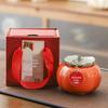 Orange Ceramic Persimmon Tea Storage Jar