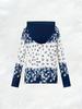 Bedrucktes Design Frühjahrs- und Herbstmodelle Lässiger Stil Blau-Weißes Blumenmuster Damen Freizeitjacke