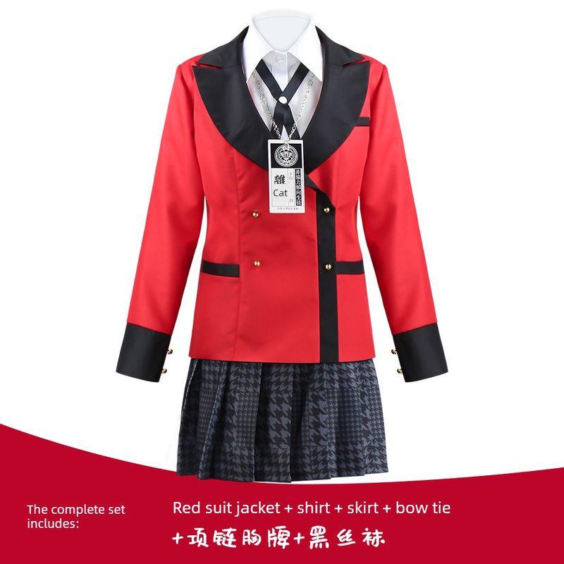 Kakegurui Cosplay Costumes: Yumeko Jabami, Momoru Igarashi, Yuma Aoi, Mei Huangzhuanyue Cosplay Outfits