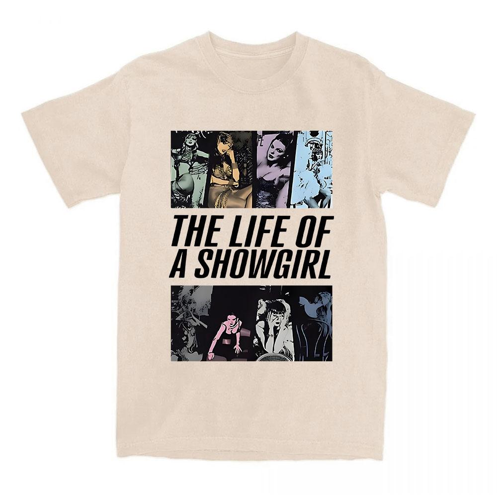Album The Life of A Showgirl Printing T-shirt Short Sleeve Cotton O-neck Tshirts Casual Unisex Streetwear Women Men Clothing Tee