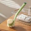 Bath Scrub Brush with Extended Anti-Slip Handle Double-Sided Back Rub Exfoliation Back Scrubber