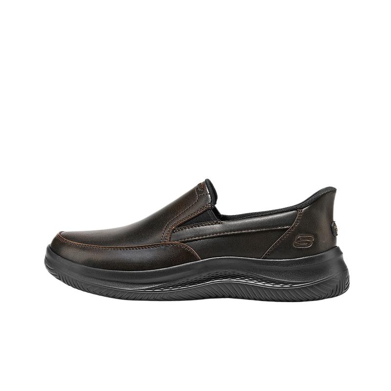 Skechers Mens Usa Solid Color Comfortable Casual Leather Shoes Men Shoes 205732-DKBR
