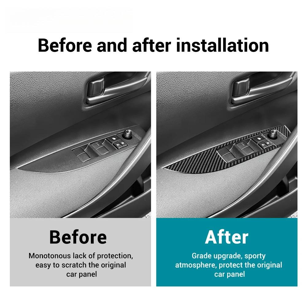 For Toyota Corolla 2019 2020-2023 2024 Corolla Cross 2021-2024 Real Soft Carbon Fiber Sticker LHD RHD Car Window Button Panel