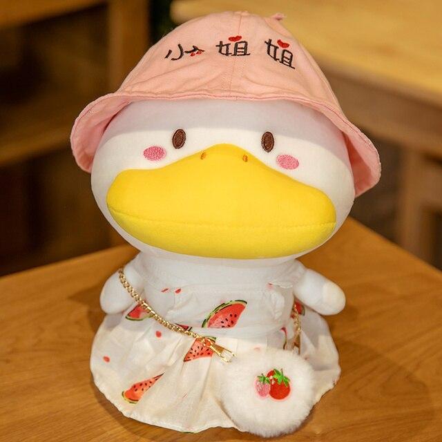 1pc 33cm Kawaii Duck With Clothes Plush Toys Multiple Styles Cute Dressing Duck Pillow Stuffed Dolls For Kids Girl Xmas Gift