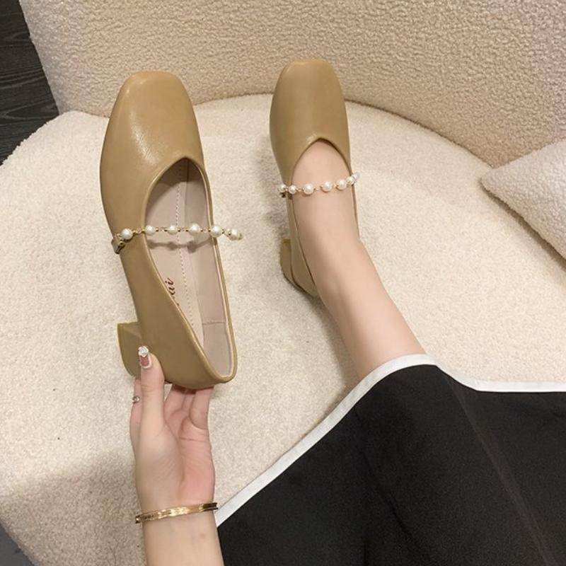 Fashion Spring new shallow mouth thick heel square toe single shoe casual versatile simple comfortable women's shoes