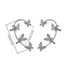 Clip Earrings Silver Color Metal Butterfly Ear Clip Without Piercing for Women Sparkling Zircon Ear Cuff Wedding Fashion Jewelry
